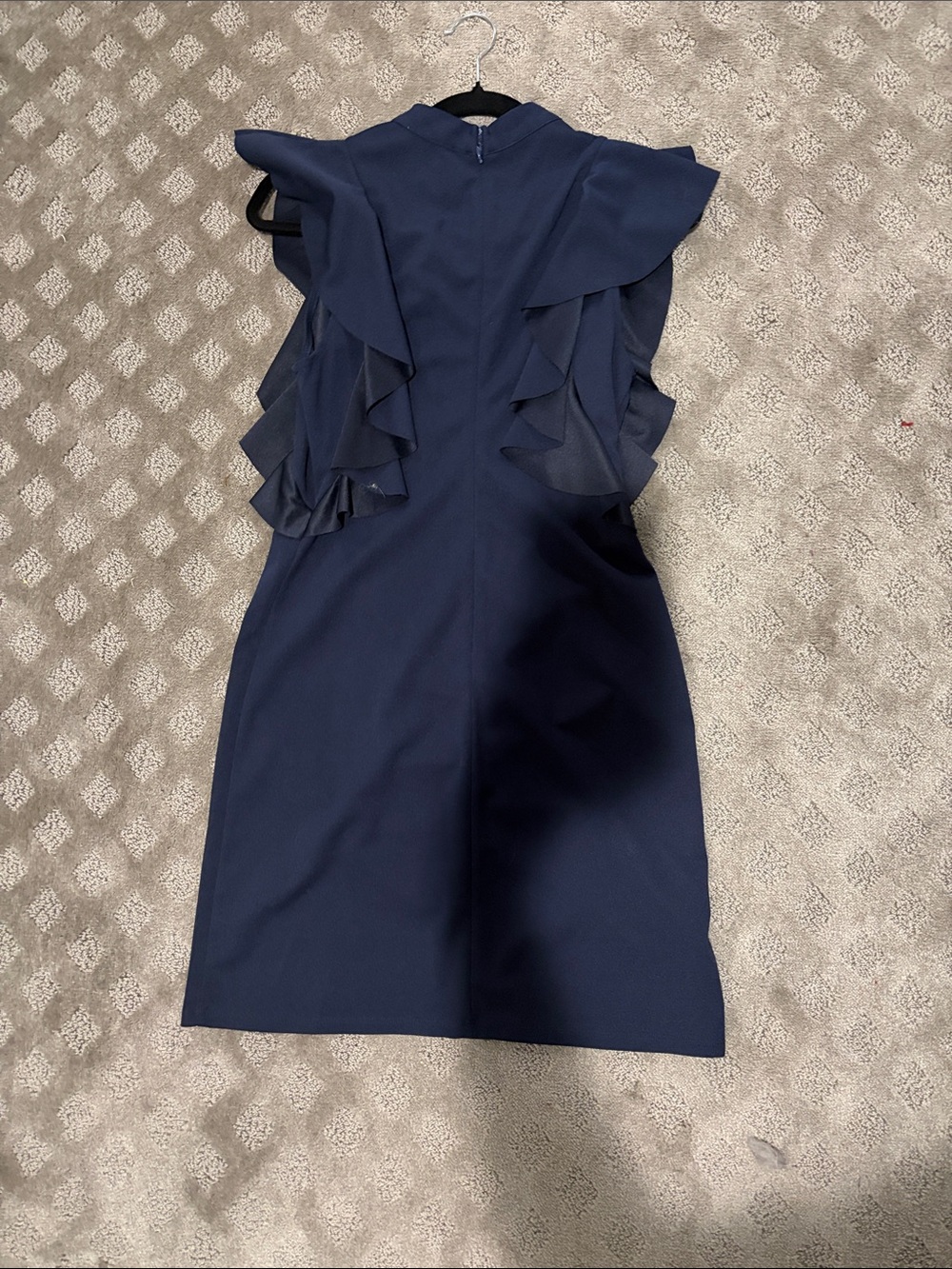 She + Sky Navy Ruffle Shift Mini Dress - Picture 5 of 8